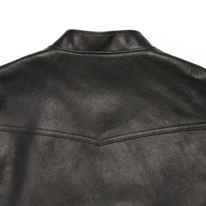 Gilet de motard pour homme en cuir véritable noir, style vintage, imperméable, écologique, fermeture éclair sur le devant, sans manches, vente en gros - Product Image 4