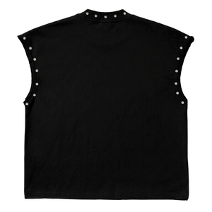 Glory Custom Distressed <b>Rhinestone</b> Tank <b>Top</b> Boxy Fit Vintage Style Sleeveless Graphic DTG Print T Shirt For Unisex Comfort Wear - Product Image 2