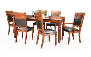 Solid Wood Dining <b>Table</b> Set 6 Seater, Rectangular Traditional Wooden Dining <b>Table</b> with Chairs, Natural Finish Home Furniture - Product Image 5