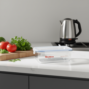 FIAMBRERA Contenant alimentaire hermétique en verre rouge moderne 23 x 17,5 cm de forme rectangulaire avec motif imprimé compatible micro-ondes - Product Image 3