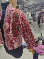 Jaket Wanita Bohemian Tanpa Kancing Depan Lengan Panjang Motif Batik Bordir 100% Katun Pakaian Luar Kasual Semua Musim HADIAH UNTUK DIA