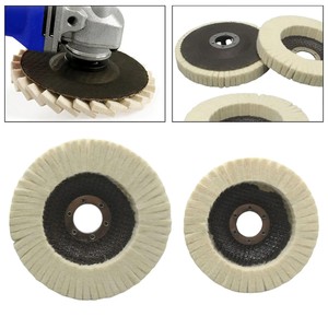 Disque de polissage en feutre de laine pour meuleuses d'angle 115 mm/125 mm, disque à lamelles pour métal, bois, pierre, acier inoxydable - Product Image 4