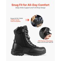 Bottes tactiques de combat pour hommes de 8 pouces, légères, respirantes, pour le travail, la randonnée, avec fermeture éclair latérale, chaussures de sécurité pour moto