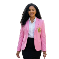 Blazer brodé haut de gamme pour femme, veste classique sport chic, manteau décontracté et formel, vêtement d'extérieur 100 % laine unie