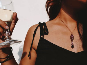 Handmade Macrame Lapis Lazuli <b>Necklace</b> Blue Gemstone Teal Cord Boho <b>Statement</b> Healing Jewelry Wholesale Gift - Product Image 4