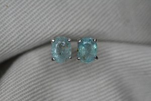 Certified Natural Paraiba Tourmaline Earrings Sterling Silver Real Genuine Blue Green October Birthstone Jewelry - Product Image 6
