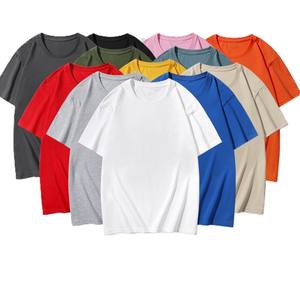 Camiseta de Cuello Redondo Personalizada con Logotipo Bordado, 180g, Algodón Peinado CVC, Impresión Personalizada, Precio de Fábrica China-Bangladesh, OEM - Product Image 1