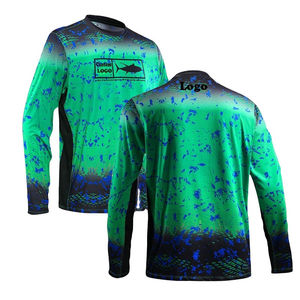 Camisa de manga larga con estampado New Marlin 2027, camisa de pesca personalizada para hombre, UPF 50, anti UV, poliéster, para adultos. - Product Image 1