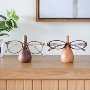 Handcrafted Wooden Spectacle Holder Nose Stand Natural Wood <b>Glasses</b> Display <b>Rack</b> Eyewear Organizer Office Desk Gift Spec Stand - Product Image 1