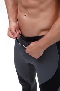 Custom Wholesale Uzas Sports Mens <b>Slim</b> Fit Compression <b>Leggings</b> Full Length Spandex/Polyester Elastic Waist Breathable Quick Dry - Product Image 3