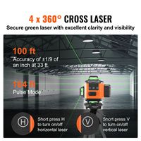 Niveau laser autonivelant de 30 m avec 4 croix 360° à 16 lignes, étanche IP54, télécommande, qualité DIY