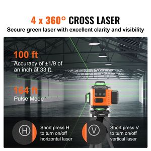 Livella Laser Autolivellante da 30 Metri con 4 Linee a Croce a 360 Gradi, 16 Linee, Impermeabile IP54, Telecomando, per Fai-da-te - Product Image 2