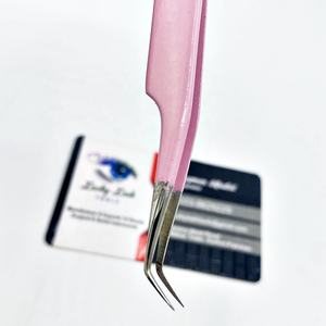Pinzas para Pestañas LUCKY LASH TOOLS, Color Rosa Claro, Punta de Microfibra Suave de 10 mm, Acero Inoxidable de Alta Calidad, Logotipo Personalizado, Pinzas para Pestañas en Polvo - Product Image 5