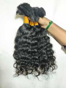 Extensiones de Cabello Humano Remy Natural de la India, 20 Pulgadas, Doble Trama a Máquina y Cabello a Granel, Textura Ondulada Sedosa Natural - Product Image 4