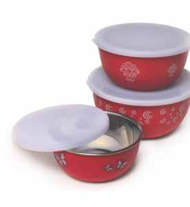 Ensemble de bols européens haut de gamme avec couvercles en plastique pour la cuisine, ustensiles de cuisine hermétiques avec couvercles, bols européens modernes - Product Image 3