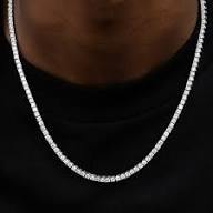 Cadena de tenis de diamantes de oro blanco de 18k de calidad de exportación para hombres y mujeres, diamantes disponibles a un precio razonable. - Product Image 5