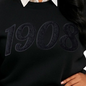 เสื้อสเวตเชิ้ตคอกลมพรีเมียมผ้าฟลีซสีเขียวเข้มสำหรับฤดูหนาว สไตล์ลำลอง ปักลายตัวอักษรกรีกด้านหน้าสำหรับผู้หญิง - Product Image 6