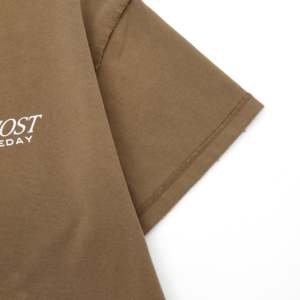 เสื้อยืดพรีเมียมผ้าฝ้าย 100% ทรงปกติ สไตล์วินเทจ ลุคสตรีทแวร์ สำหรับผู้ชาย คุณภาพสูง ผ้าเทอร์รี่ OEM ซักแล้วไม่หดตัว - Product Image 5