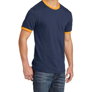 Camiseta Blanca de Manga Corta para Hombre con Ribete en Contraste Rojo, Corte Regular, Algodón Jersey, Diseño Casual con Cuello Redondo - Product Image 3