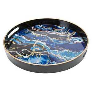 Luxury Rectangle Gold Metal <b>Mirrored</b> Serving <b>Tray</b> with Lattice Pattern Border Elegant Vanity Jewelry Cosmetic Storage Platter - Product Image 3