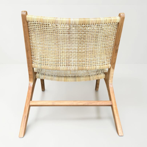 Teak Wood Living Room <b>Sofas</b> Lounge Chair Handwoven Natural Rattan <b>Cane</b> Accent Lazy Chairs Single <b>Sofa</b> Couch Wholesale Supplier - Product Image 5