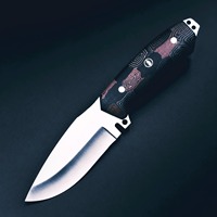 Couteau de chasse à lame fixe, pointe tombante, acier inoxydable, manche en micarta, qualité industrielle, épaisseur 0,5 mm, 9 pouces