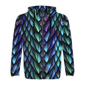 Sweat à capuche zippé pour homme, design personnalisé 2024, en molleton coton/polyester, impression par sublimation, respirant, écologique, léger - Product Image 5