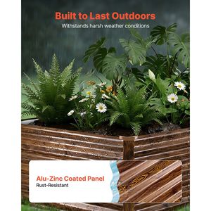 Jardinière surélevée rectangulaire en métal galvanisé 8 x 4 x 2 pieds, kit de jardinière extérieure sans fond, pots à fleurs surélevés - Product Image 5