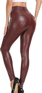 Pantalon en cuir véritable pour femme, style motard, coupe classique, respirant, pour l'hiver, tenue de club, design sexy - Product Image 2