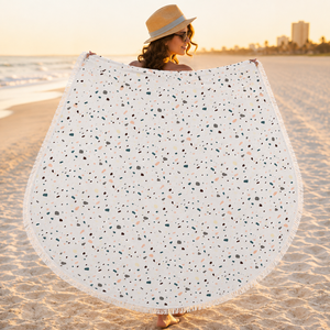 Nouvelle collection de serviettes de plage rondes imprimées, séchage rapide, 100% coton, design personnalisé, serviette ronde mandala, fournisseur en Inde. - Product Image 3