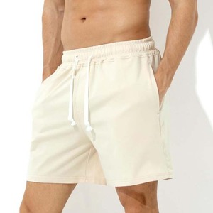 Shorts en molleton de coton épais pour homme, avec cordon de serrage à la taille, motif personnalisé, logo imprimé en relief, respirant et à séchage rapide - Product Image 1