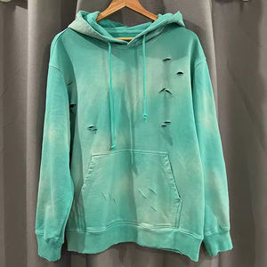 Vente en gros de sweats à capuche et sweat-shirts pour hommes en tissu polaire anti-plis effet délavé, avec logo brodé, pour usage extérieur - Product Image 6