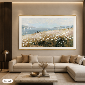 Custom Original Hand Finished Blooming Flower Field Oil Painting Modern Textured Floral Canvas Art <b>Large</b> Framed <b>Wall</b> <b>Decor</b> - Product Image 2