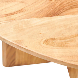 Table à manger en bois d'acacia, base ronde, style moderne, finition naturelle, bois indien, pour la maison, la cuisine, la ferme, l'hôtel - Product Image 3
