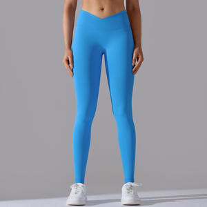 Leggings pour femmes européennes et américaines, coupe ajustée, décontractés, toutes saisons, sans couture, tissés, respirants, séchage rapide, écologiques, taille mi-haute - Product Image 5