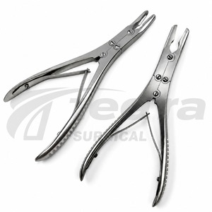 2-Piece Ruskin Bone Rongeur Set, 7.5-Inch Straight and Curved, 5 mm <b>Bite</b> Double-Action Orthopedic Surgical Instruments CE ISO - Product Image 1