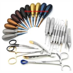 Kit chirurgical dentaire GV de haute qualité en gros, ensemble d'instruments d'extraction dentaire vétérinaire, kit d'élevateurs luxateurs ailés en titane - Product Image 1