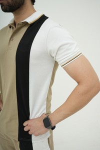 Summer Solid Formal Breathable 100% Cotton <b>Knitted</b> Polo Short <b>Set</b> - Product Image 4