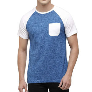 T-shirts pour hommes 100% coton, manches courtes, vente en gros, best-sellers, vêtements d'été décontractés, couleur unie, avec poche. - Product Image 2