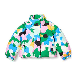 Doudoune courte d'hiver brillante et fine à capuche pour femme, style streetwear personnalisé, avec fermeture éclair classique et tricoté effet peigné - Product Image 4