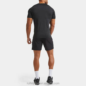 Camiseta Deportiva de Manga Corta para Hombre, Corte Ajustado, Secado Rápido, Cuello Redondo, Tejido de Poliéster, Color Sólido, para Entrenamiento - Product Image 3