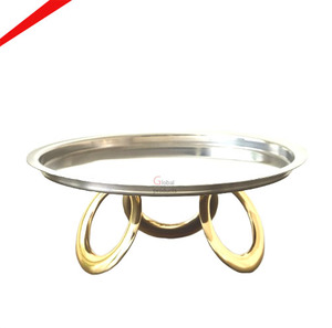 New Best Quality 3 <b>Tier</b> Golden Leaf Design Metal <b>Cake</b> Stand With Handle Cupcake Holder Serving Tray For Parties & Home Decor - Product Image 2