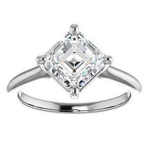 Anillo Solitario de Moissanita con Corte Asscher, Plata de Ley 925, Chapado en Oro de 18K, Forma de Constelación, Anillo de Compromiso, Boda, Promesa, de Lujo - Product Image 1
