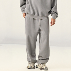 Men Fleece Cotton Vintage <b>Oversize</b> Sweat Pant Set Custom Heavyweight Wide Leg Acid Wash Distressed Baggy Joggers <b>Sweatpants</b> - Product Image 5