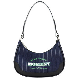 Bolso de Hombro Retro Personalizado al por Mayor para Mujer, Estilo Preppy, con Forro de Lona, Bordado, Elegante, Versátil, a Rayas, para Verano - Product Image 1