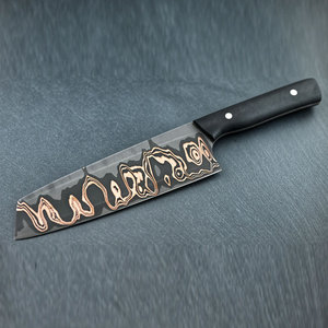 Couteau de chef en cuivre Damas, outil de cuisine fait main, couteau de cuisine professionnel, équipement de préparation alimentaire pour restaurant - Product Image 1