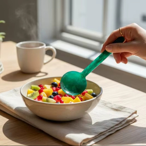 Juego de utensilios de cocina de resina con mango de cuentas para servir ensaladas, cuchara y tenedor, herramientas para mezclar alimentos, vajilla para comedor, proveedor mayorista - Product Image 3