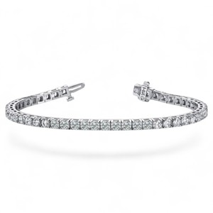 Pulsera de tenis elegante de oro de 14K con diseño de cesta cuadrada - Product Image 1