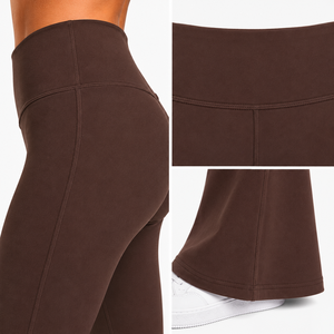 Wholesale Women's <b>Flared</b> Mid Waist Full Length Yoga <b>Leggings</b> Breathable High Quality for Running - Product Image 5