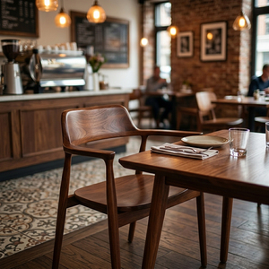 Chaise de salle à manger scandinave moderne en teck massif, durable et écologique, de haute qualité, pour restaurant, hôtel, bar, achat en gros, élégante - Product Image 4